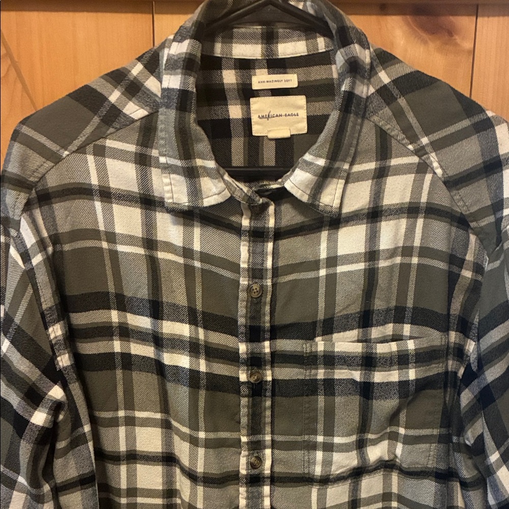 American Eagle Plaid Button Down
